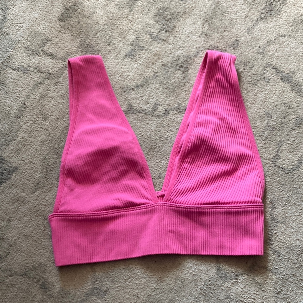 Garage ribbed pink tank top